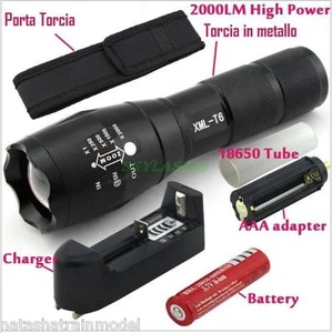 Alonefire Cree XML-T6 LED Torche Tactique Ensemble Recharge Sac Et Batterie Ion - Bild 1 von 1