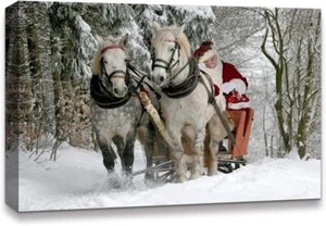 Santa Claus Wall Art Canvas Print Christmas Decor - Picture 1 of 4