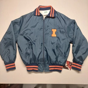 NWT Vintage University Of Illinois Satin Bomber - Hayden's Sport Center - XXL - Picture 1 of 8