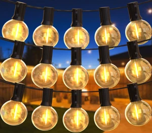 30M/60 M Lichterkette Außen, LED Lichterkette Außen strom G40 Plastik Glühbirnen - Bild 1 von 11