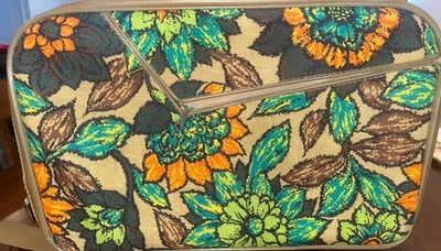 Vintage 60s 70s Retro Suitcase Floral Flowers Flower Power Bantam Hippie boho - Image 1 of 4