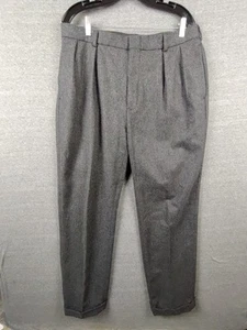 Polo Ralph Lauren Mens Pants 36x33 Charcoal Gray Wool Dress Preppy Academia - Picture 1 of 10