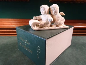 DEPT 56 SNOWBABIES 2 ÁNGELES EN TRINEO FIGURA, 1988, #7960-0, 4,75" LARGO, CAJA - Imagen 1 de 13