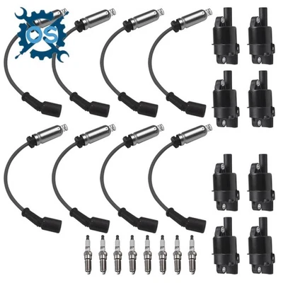 Round Ignition Coil & Spark&Wire for Chevy Silverado 1500 GMC Sierra Yukon UF742 - Image 1 of 4