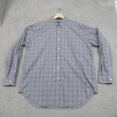 Camisa Austin Reed Para Hombres XL Azul Gris Glen Cuadros Abotonada Manga Larga Algodón Foto 1 de 4