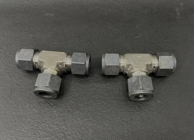 Tylok 1/2" x 1/2"x1/2" OD Tube Union Tee Compression Fitting 316s LOT of 2 - Image 1 of 4