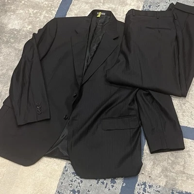 Daniel Cremieux Suit 46R  Mens Loro Piana Italy Striped Wool 2pc Pants 41/28 - Image 1 of 4