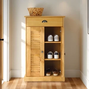 Kommode Flurschrank Holzregal aus Kiefer Massivholz natur - Bild 1 von 9