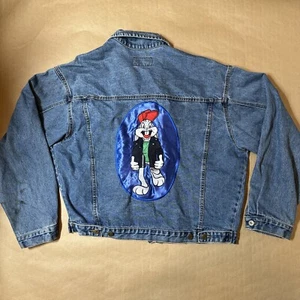 Men’s Size Large Top Line Vintage Bugs Bunny Warner Brothers Blue Jean Jacket - Picture 1 of 8