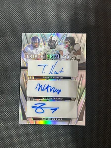 TRAVIS HUNTER WILL SHEPPARD XAVIER WEAVER 2024 Leaf Metal Draft AUTO 2/10 - Picture 1 of 2