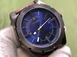 DIESEL Solo Tempo DZ1598 Brown Leather Strap with Blue Bottom Men's Quartz Watch - Picture 1 of 18
