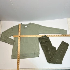 All In Motion/Treasure & Bond 2 Piece Set Legging and Shirt Green, Sz M - Picture 1 of 7