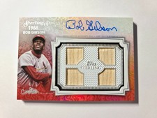 2020 Topps Sterling Bob Gibson Quad Bat Relics On Card Auto Red /5 CARDINALS