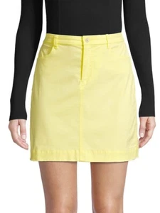 $250 ATM Anthony Thomas Melillo Cotton Twill Lemon Yellow Mini Skirt Size 10 NEW - Picture 1 of 10