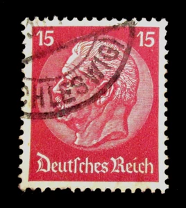 Germany Stamp Sc 407 Deutsches Reich 15 Pfennig Hindenburg postmarked Schleswig - Picture 1 of 2