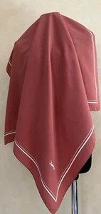 Vintage Yves Saint Laurent square scarf solid brown copper plain white frame 25" - Picture 1 of 8