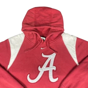 Nike Alabama Crimson Tide Football Center Swoosh Mens Red Hoodie Sweatshirt Sz L - Picture 1 of 11