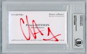 Christian Bale SIGNED Business Card American Psycho Beckett Slab BAS PSA COA - Picture 1 of 2