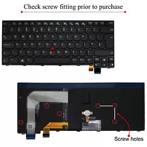 Replacement Lenovo ThinkPad T460s UK Layout Backlit Keyboard FRU 01YT171 - Picture 1 of 4