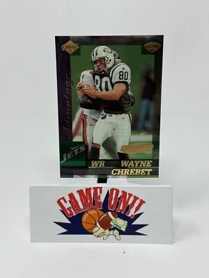 1999 Edge Football Wayne Chrebet Galvanized Card #107 #'ed /500 - Image 1 of 3