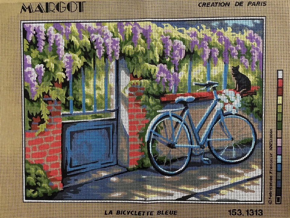 @@@*****SUPERBE CANEVAS NEUF MARGOT 50x40 AVEC REF- LA BICYCLETTE BLEUE****@@@ - Photo 1/1