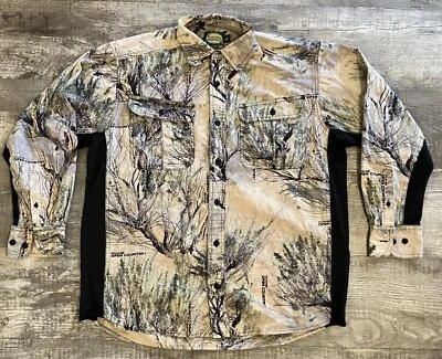 Cabelas Hunting Shirt Medium Beige Seclusion 3D Rip stop Camoflauge Mens - Image 1 of 4