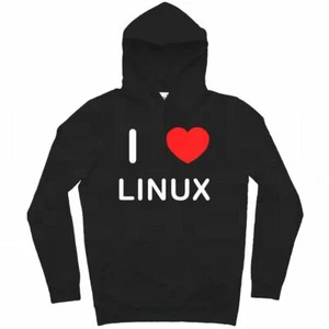 Linux I Love Hoodie Pullover Adult Long Sleeved - Picture 1 of 34
