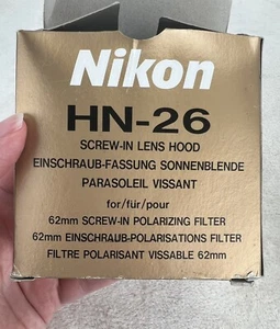 Nikon HN-26 Screw-In Lens Hood For 62mm Screw-In Polarizing Filter in Box - Picture 1 of 14