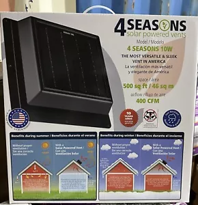 4 Seasons Solar Powered Polycarbonate Vent, Attic Ventilation Exhaust Fan - Picture 1 of 3
