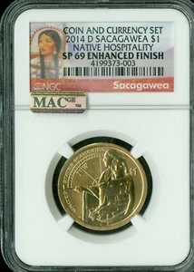 2014 D SACAGAWEA HOSPITALITY ENHANCED FINISH NGC SP69 PQ MAC SPOTLESS . - Picture 1 of 2