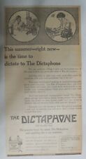 Dictaphone  Ad: "This Summer, Right Now Dictate" from 1916 Size: 9 x 17 inches