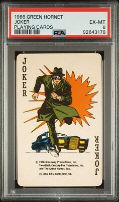 PSA 6 EX- MINT Bruce Lee & Van Williams 1966 Green Hornet Joker Playing Card - Image 1 of 2