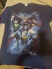 Justice League Blue Mens T-Shirt Size XL Batman Superman Flash Green Lantern DC