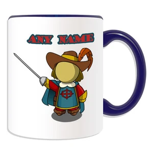 Taza de Regalo Personalizada Mosquetero Caja de Dinero Taza Cuento de Hadas Nombre Desorden Tres Espadas - Imagen 1 de 20
