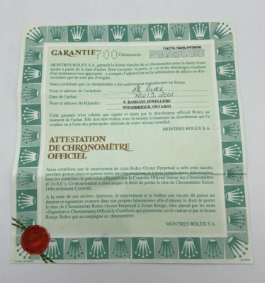 ROLEX Explorer I 114270 carta orologio serie P #1048 - Immagine 1 di 4