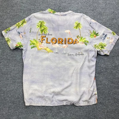 Tommy Bahama Shirt Mens 2XL Silk Flock Party Flamingo Florida Camp Hawaiian - Image 1 of 4