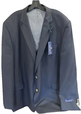 NUEVO Abrigo Deportivo Stafford Executive Para Hombres 52L Calce Clásico Azul Marino 100% Lana Foto 1 de 4