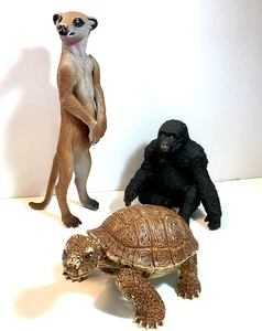 Vintage AAA Safari PVC Wildlife Nature Animal Toys Turtle Gorilla Meerkat Figure - Picture 1 of 12