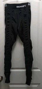 Skinnify Damen S schwarz Widerstandsband Leggings Gym Training Sport  - Bild 1 von 6