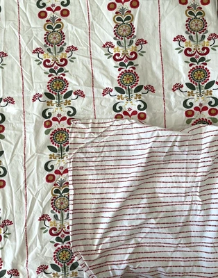 IKEA Akerkulla Duvet Cover Full Queen Scandinavian Folk Art Floral Flaws - Image 1 of 4