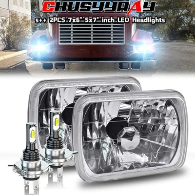 2x For International Harvester TerraStar 2010-2016 7x6" LED Headlights Hi/Lo DRL - Image 1 of 4