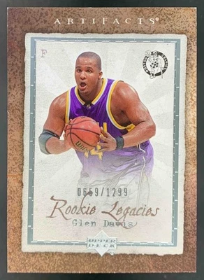 Artefactos de cubierta superior Glen Davis 2007-08 Rookie Legacies RC #135 Celtics/1299 Foto 1 de 2