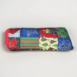 Vtg Handmade Christmas Eyeglass Case Fabric Padded Sleeve Glasses Phone Wallet - Picture 1 of 5