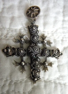 Colgante Cruz Jerusalén Plata Esterlina TAXCO México De Colección, Águila 3/Firmado Usado en Excelente Condición - Imagen 1 de 9