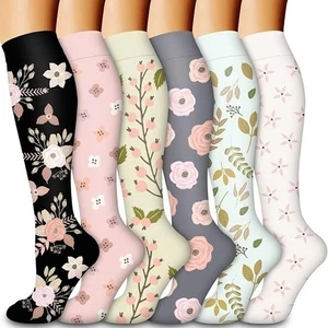 6 Paia Calze a Compressione per Donna e Uomo Supporto Graduato Ginocchio S/M - Foto 1 di 9