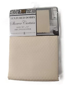 100% Polyester Textured Dobby Design shower curtain size 70" X 72" color beige - Picture 1 of 2