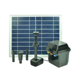 Day/Night Solar Panel POND WATER Fountain Feature PUMP W/ Battery LED Light 560L - Picture 1 of 12