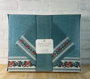 Vintage Golden Crown By Dundee Bath Towel Set Boxed, New Old Stock NOS - Picture 1 of 9