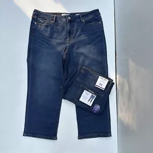2 Pantalones de mezclilla elásticos Nine West Chrystie Capri para mujer talla 16 relajados NUEVO - Imagen 1 de 13