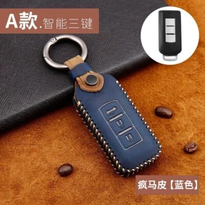 Porta-chaves Smart Fob de couro para Mitsubishi ASX RVR Cross Outlander - Imagem 1 de 4